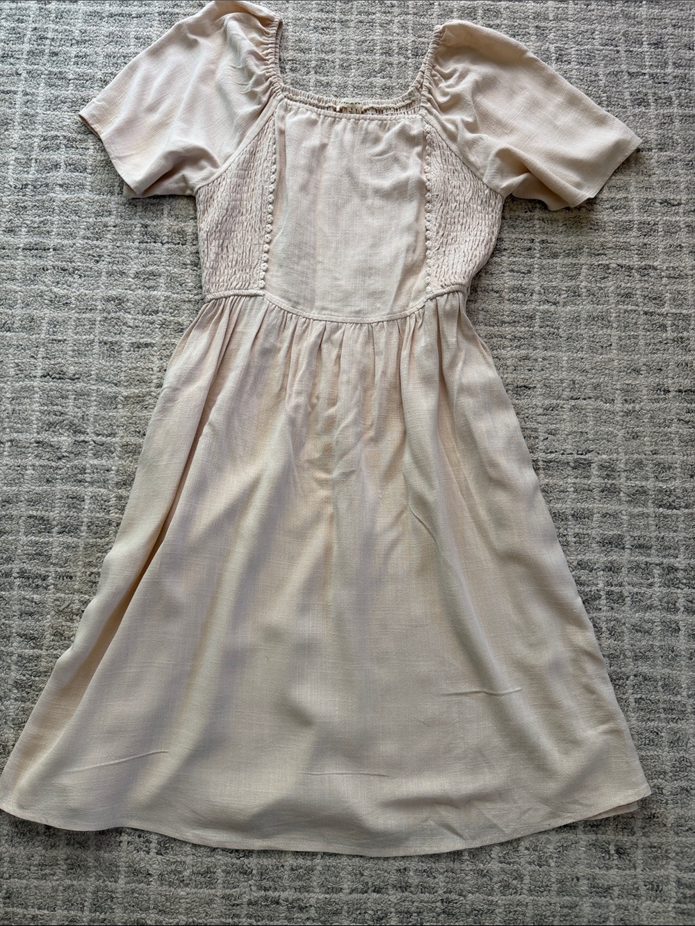 Tea&Rose off white midi dress, butterfly sleeves, size small Boho